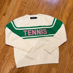 Green and White Tennis Sweater